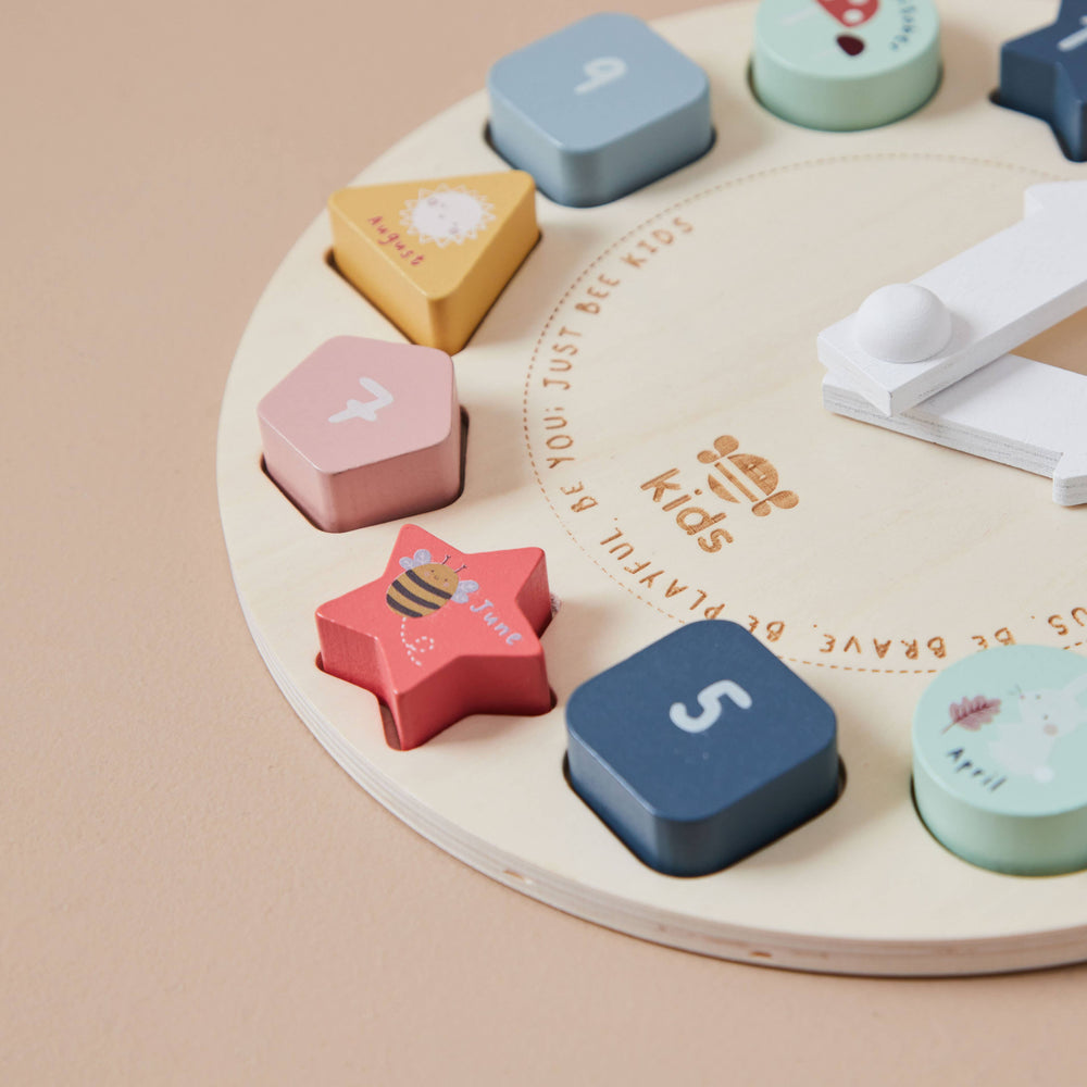 Relógio de madeira puzzle para crianças