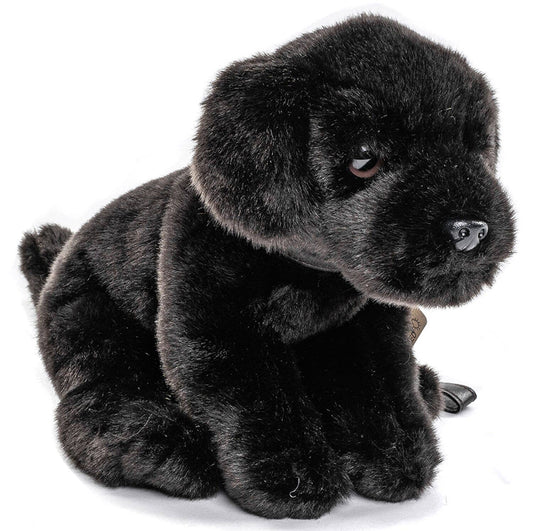 Peluche Chiot labrador (noir), avec laisse