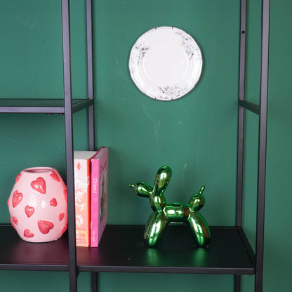 Ornament - Balloon Dog Statue - Ceramic - Metallic Green - 20x9x19 cm