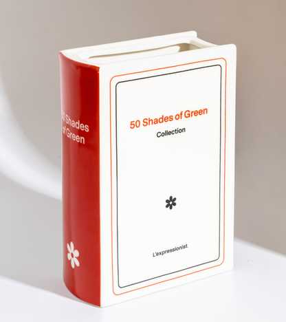 Book-Shaped Vase - 50 shades of green