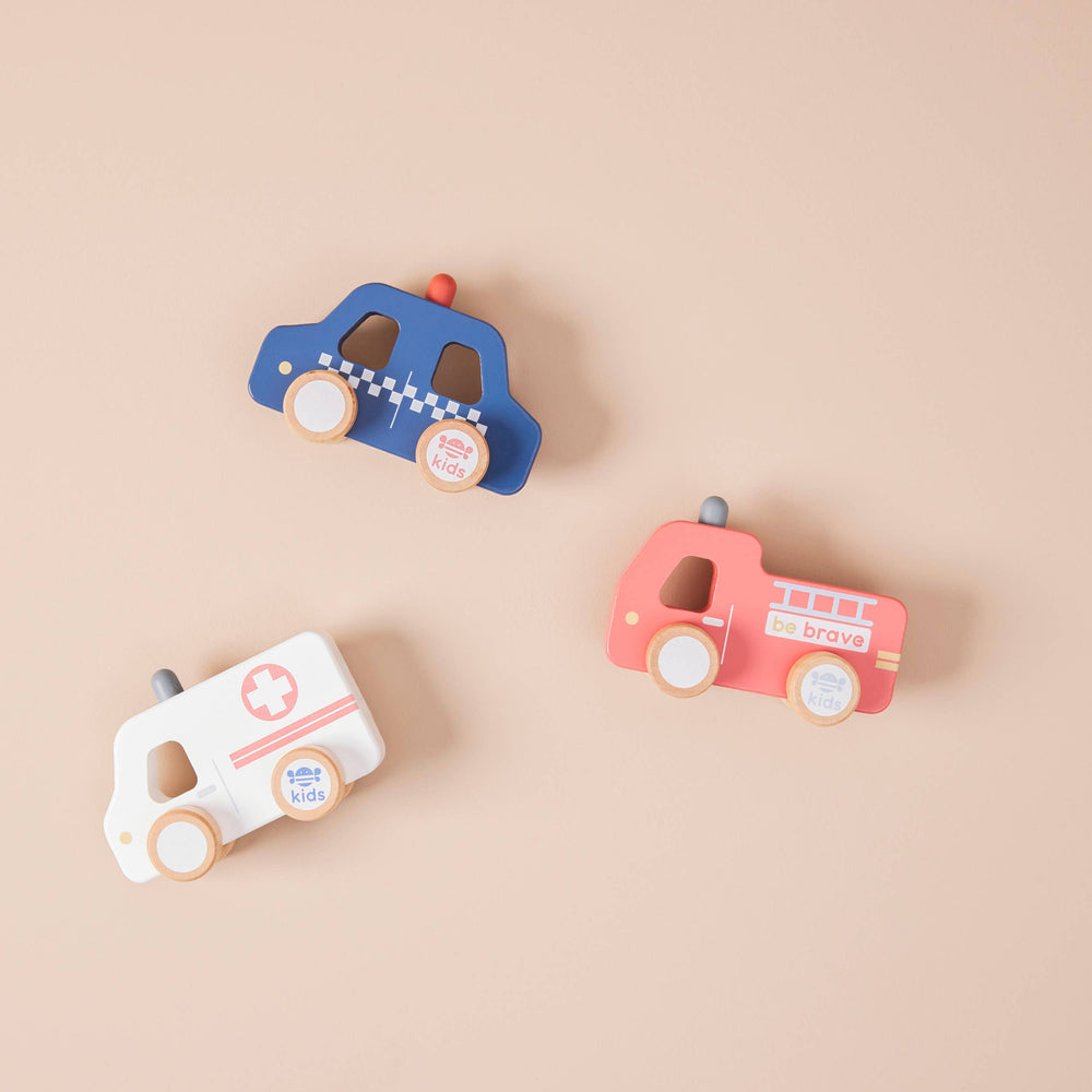 Article Enfant Jouets pour Véhicules d'Urgence en Bois