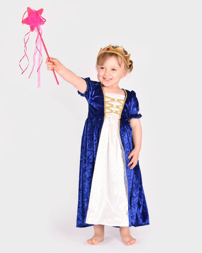Blue velvet princess dress for 2-4 years (size 98-104)