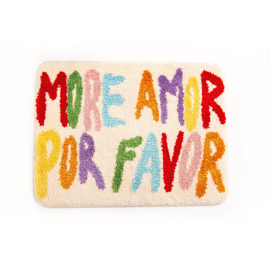 “More Amor por Favor” Bath Mat – Rainbow