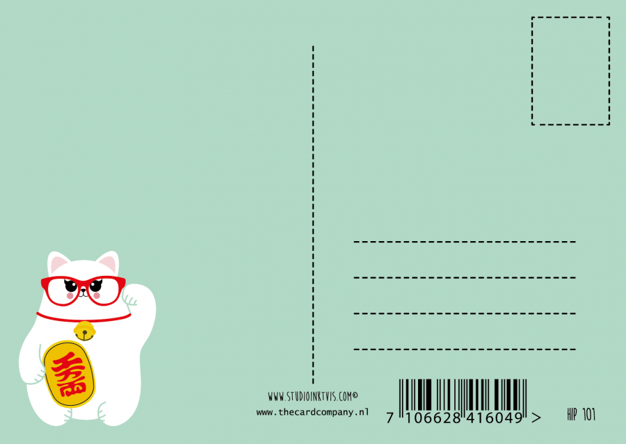 Carte Postale Chat Chanceux « Good Luck »