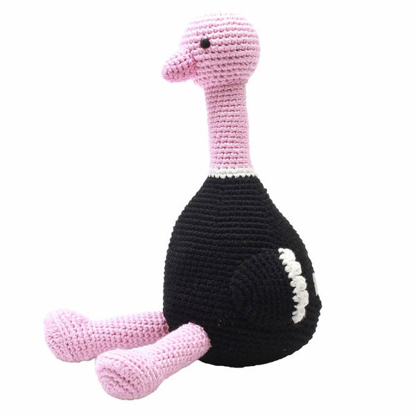 Brinquedo de peluche em crochê - Avestruz rosa claro