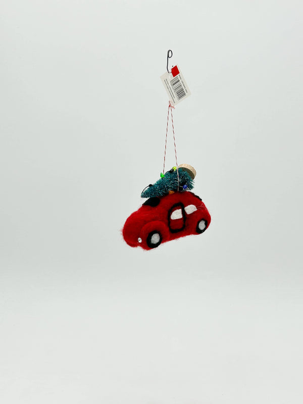 Adorno navideño colgante de fieltro para coche