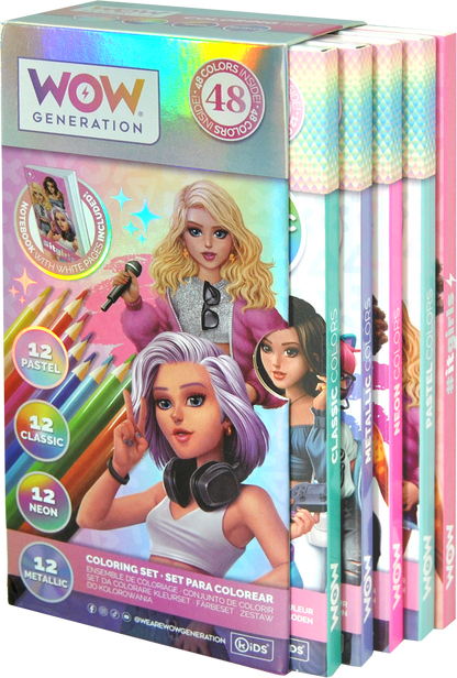 Set de 48 crayons de couleurs et carnet