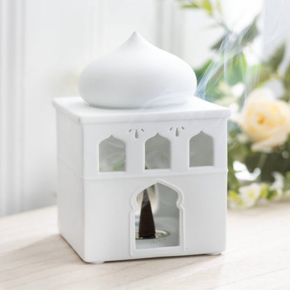 Mosque-shaped oil burner and incense holder