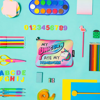 Grande trousse scolaire imprimée – licorne Ate