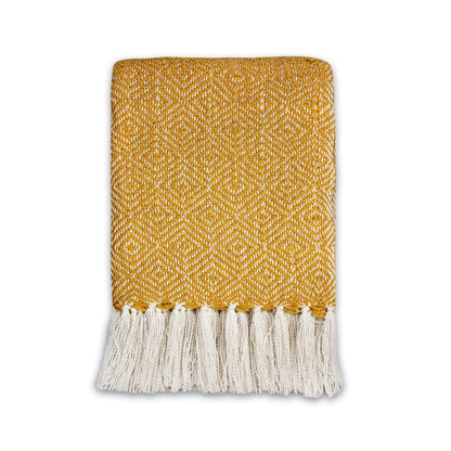 Plaid Diamant jaune - 125 x 150 cm