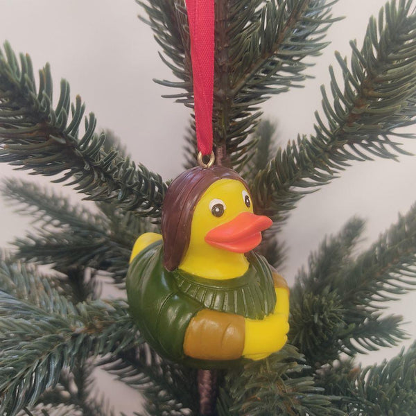 Decoración colgante de pato de la Mona Lisa