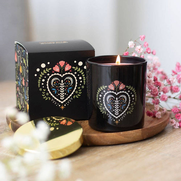 Candela floreale nera Midnight Bloom a forma di tulipano