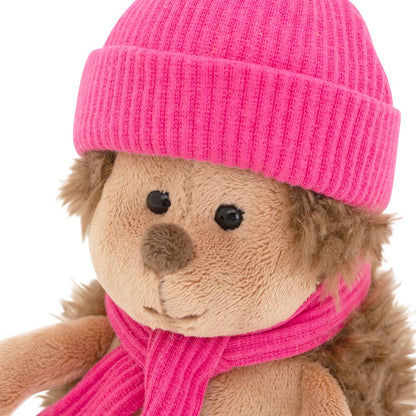 Peluche de erizo Fluffy con gorro de frambuesa, 15 cm