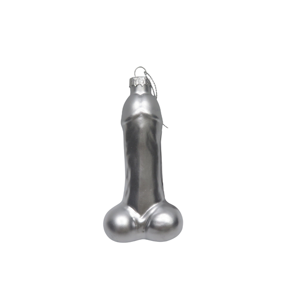 Zilveren Zizi kerstbal