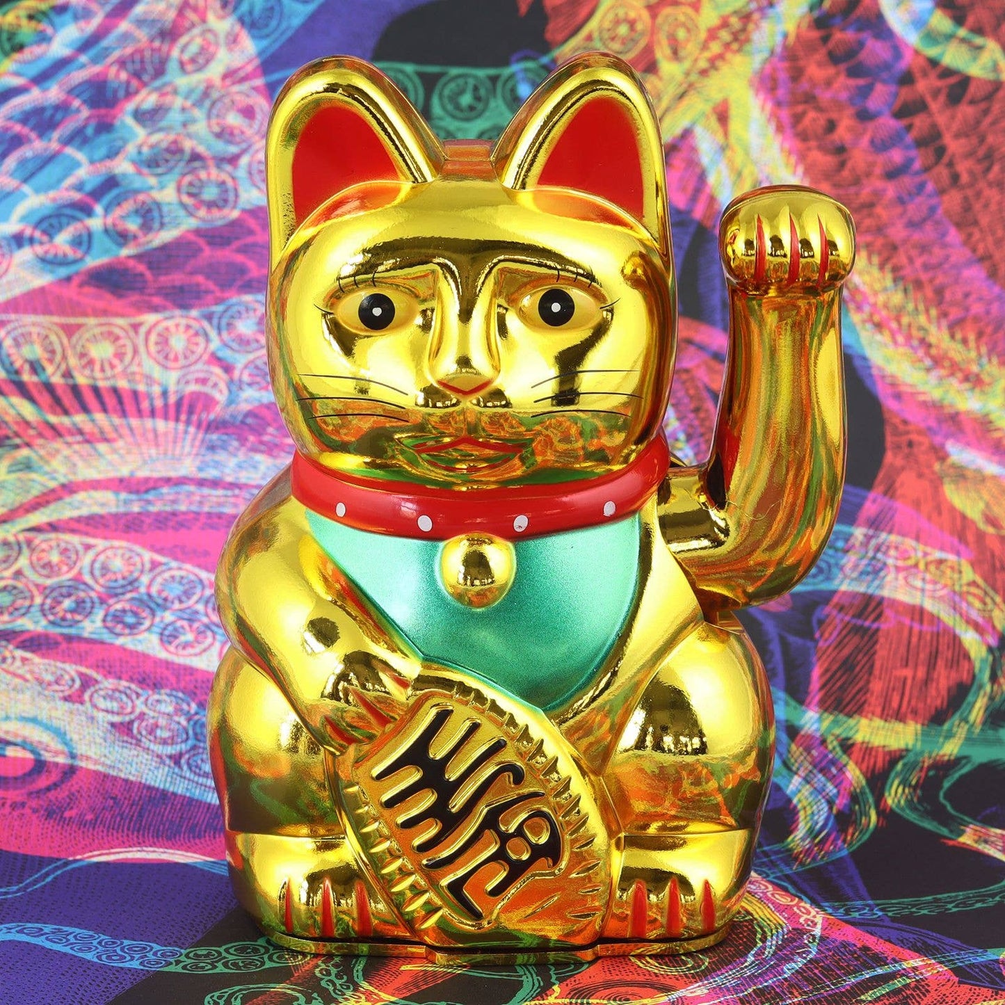 Chat chanceux blanc 13cm