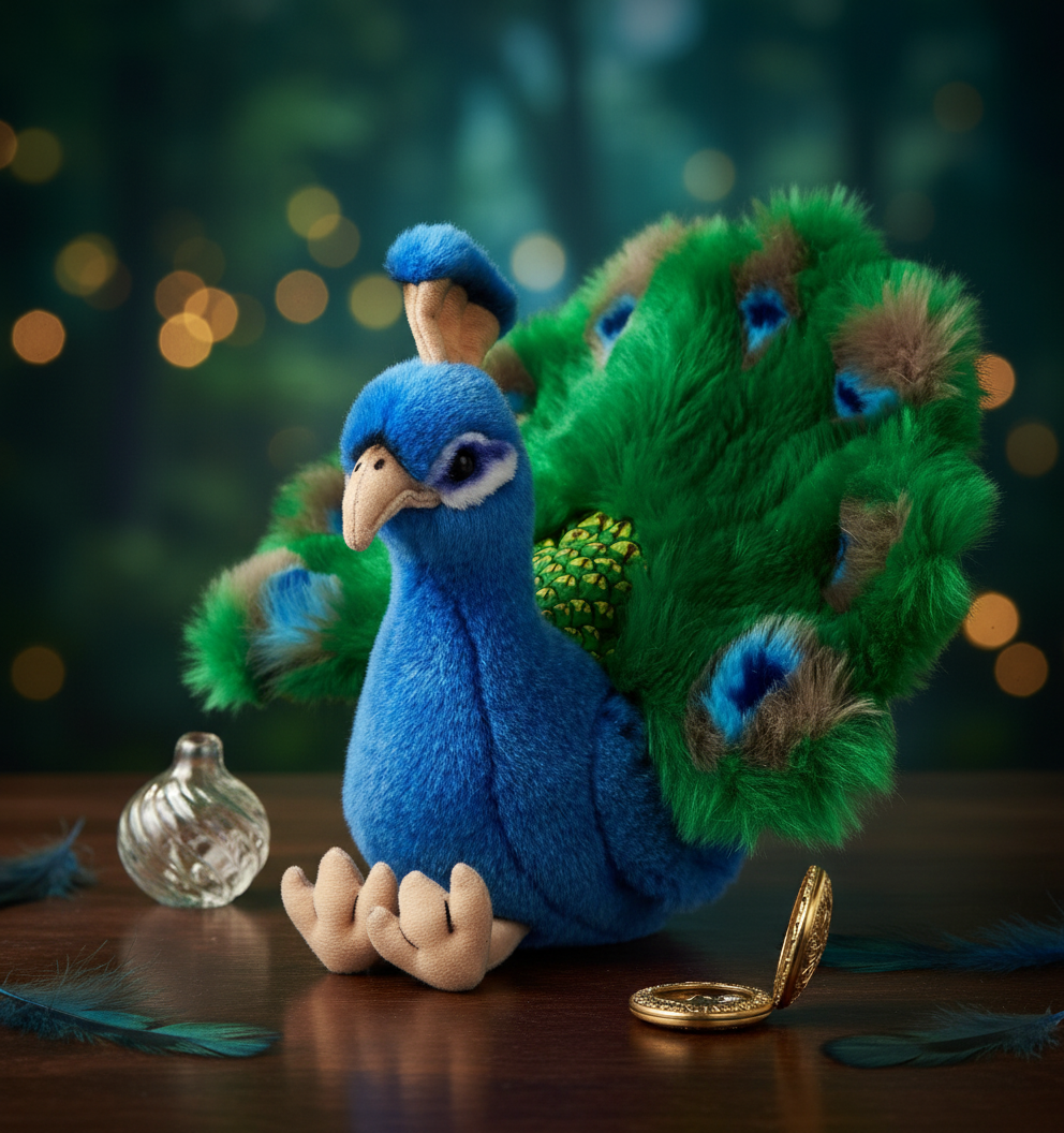 Pavo real - 19 cm (altura) - peluche