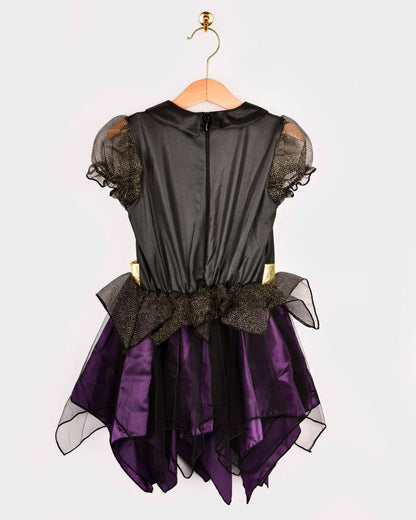 Déguisement de sorcière avec chapeau deluxe pour 5-7 ans (taille 122-128 cm)