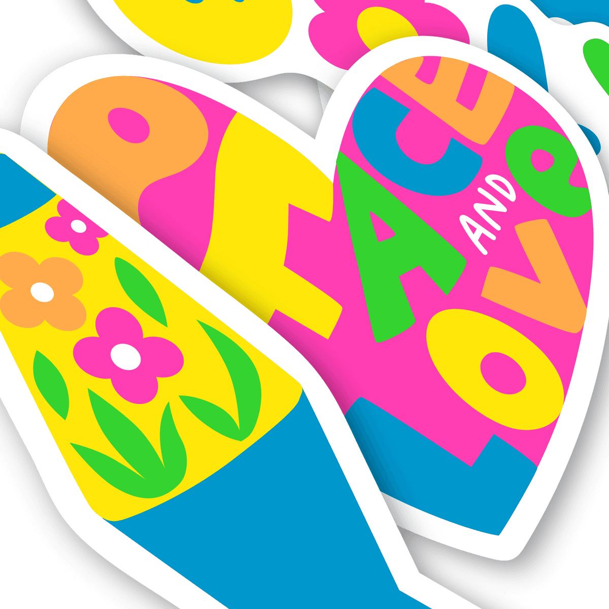 Autocollants vinyle Stickiville Peace & Love – Lot de 4 – OOLY