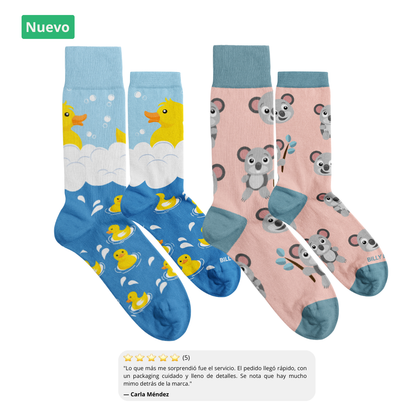 🐤🐨Pack Chaussettes Familiar – Duck & Koala 🎁