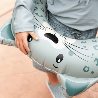 Flotador de piscina con estampado de leopardo verde 