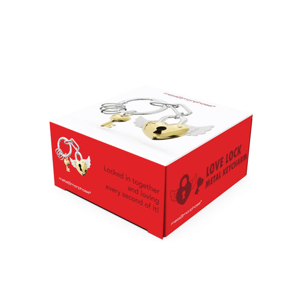 Porte-clés charms Cadenas cœur doré