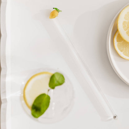 Agitadores de cóctel de vidrio de limón