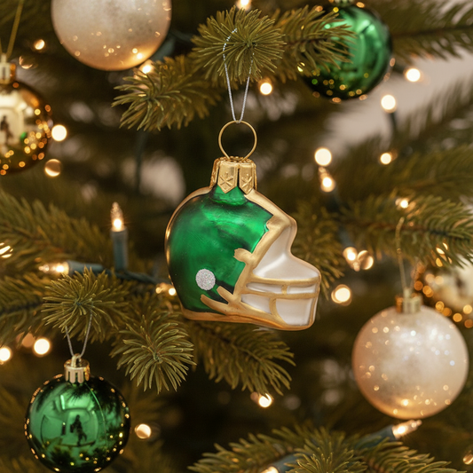 Casco de fútbol americano con forma de bola navideña, talla XS