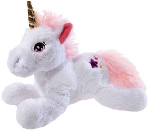White lying unicorn M plush toy - 30 cm