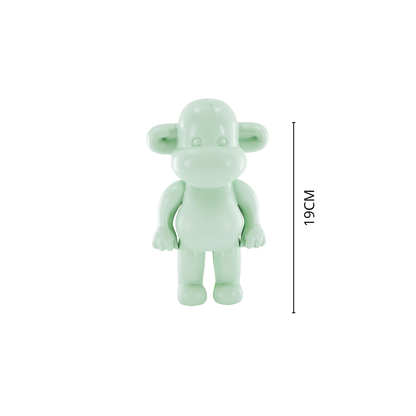 Ornament - Monkey Figurine 'The Legend' - Polyresin - Mint Green - 11x7x19cm