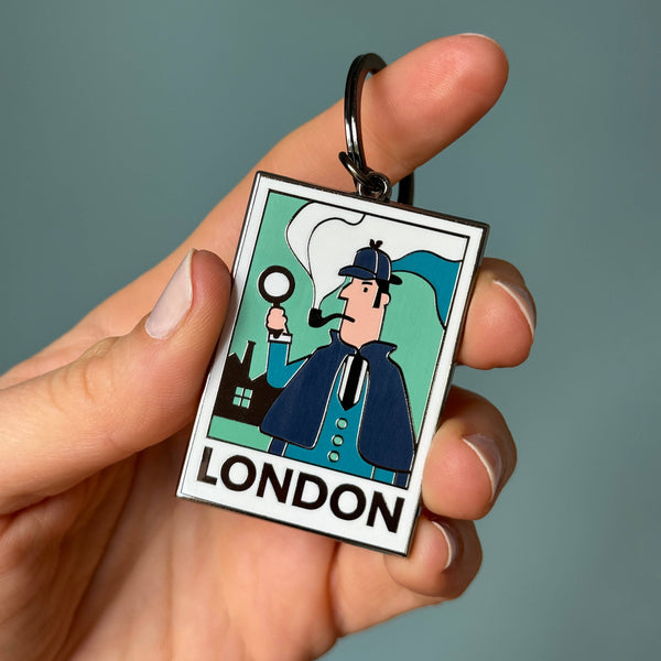 Portachiavi Sherlock Holmes, portachiavi del libro letterario di Londra