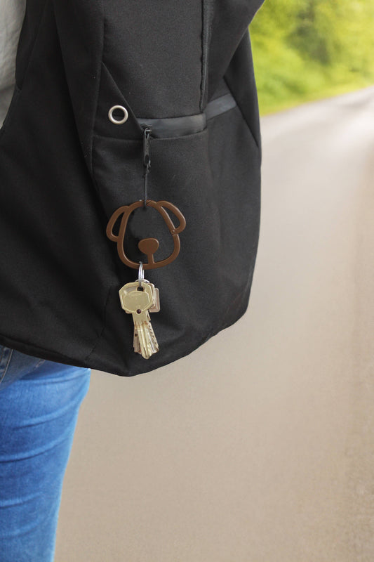 Ensemble de mousquetons Chien marron/beige