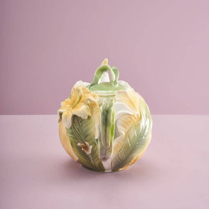 Bule de chá com estampado de flores, 850 ml, 23 x 14 x 16 cm