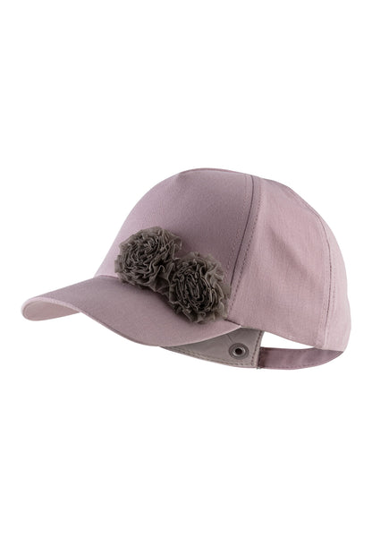 Casquette avec volant fleuri