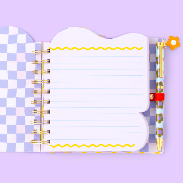 Ruler-shaped notebook for girls &amp; pen