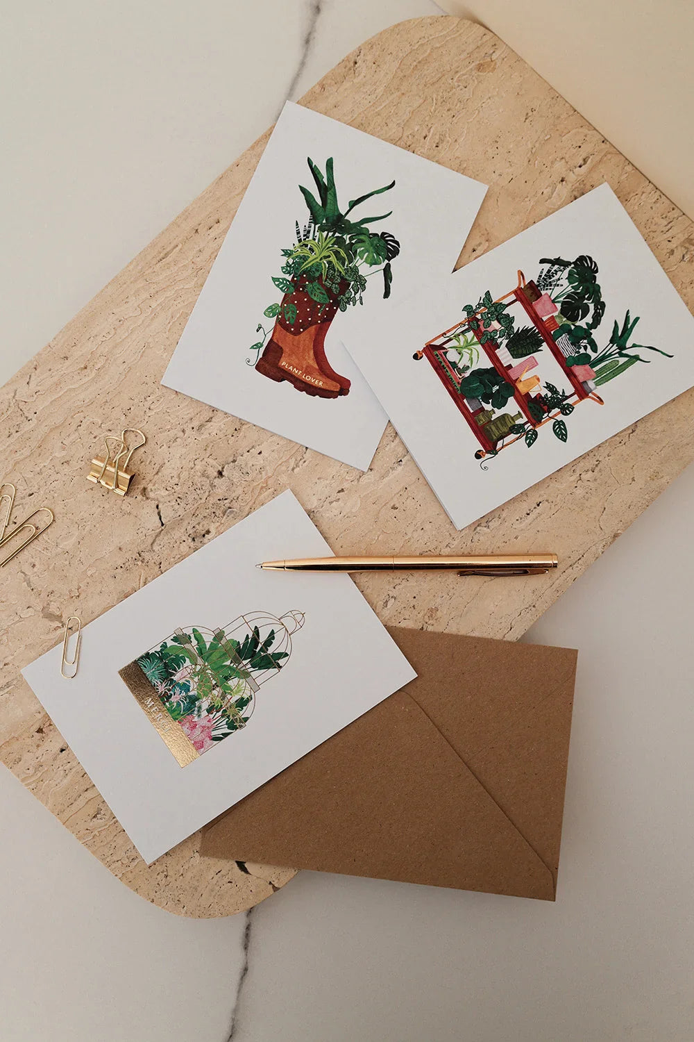 Merci green house - Greeting card - Gold Foil