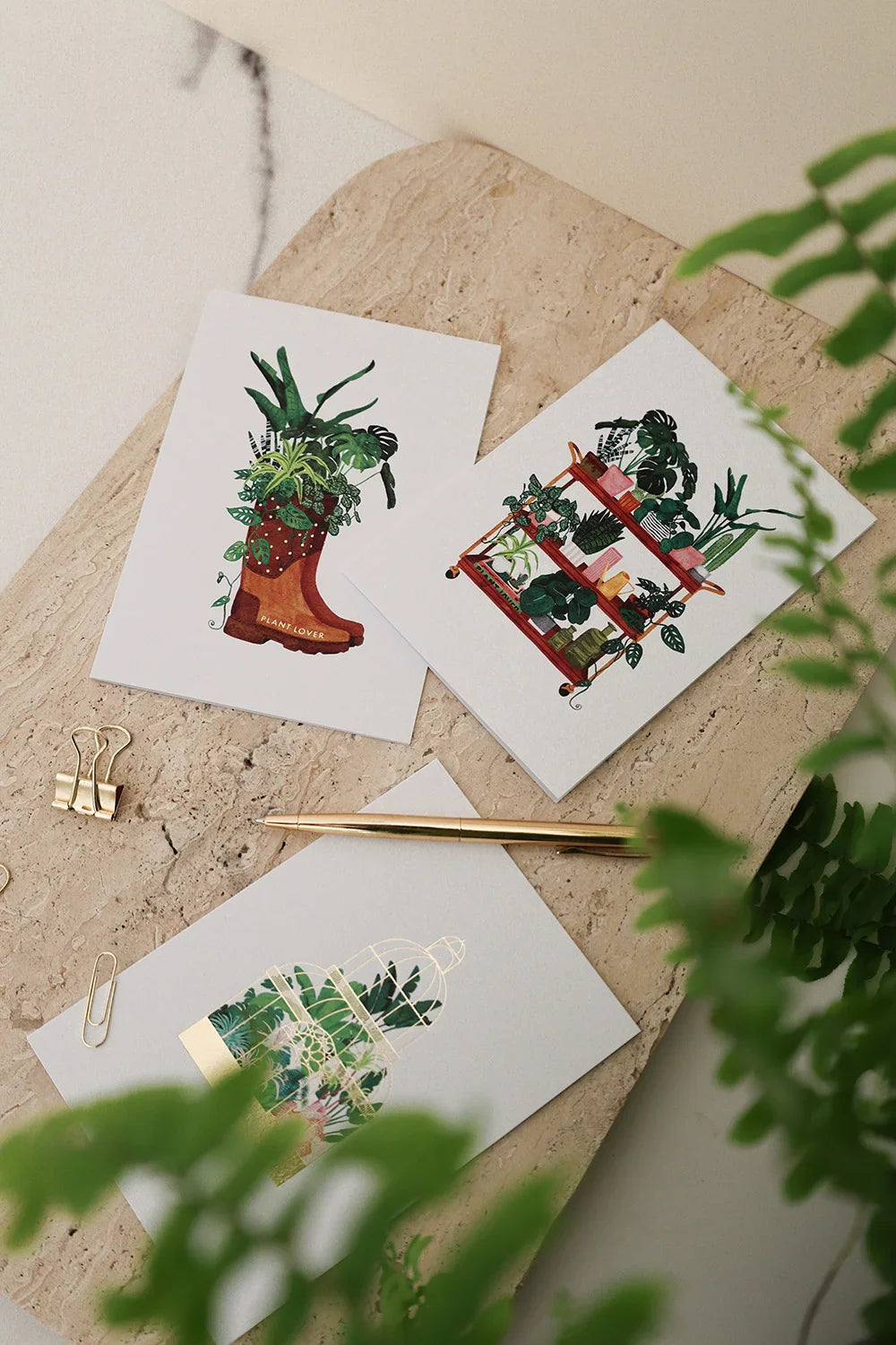 Merci green house - Greeting card - Gold Foil