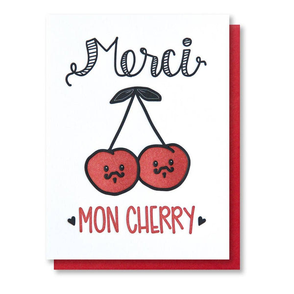 Carte de vœux Cerises « Merci Mon Cherry »