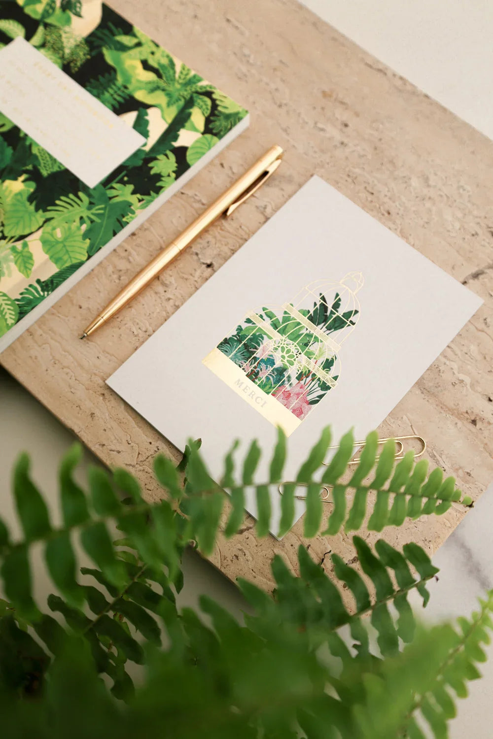 Merci Green House - Greeting Card - Gold Foil