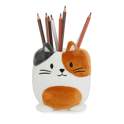 Fluffy Calico Kitty Pencil Holder