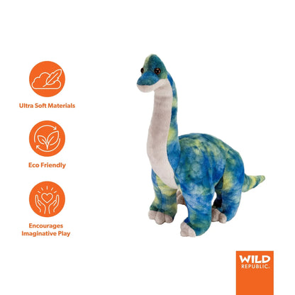 Wild Republic Dinosauria Brachiosaurus Stuffed Animal - 10" Stuffed Animals