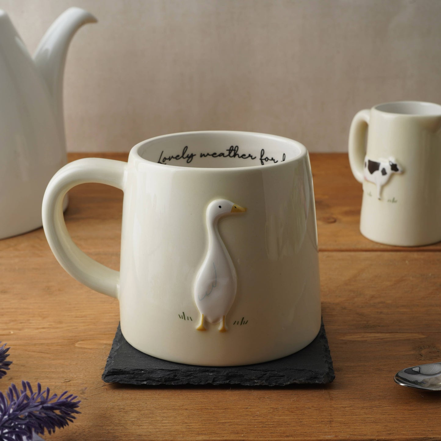 Taza de cerámica de pato de Bramble Farm en caja de regalo