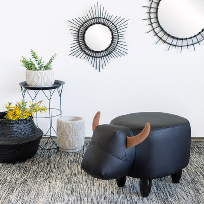 La Vache Stool – Faux Leather & Wood