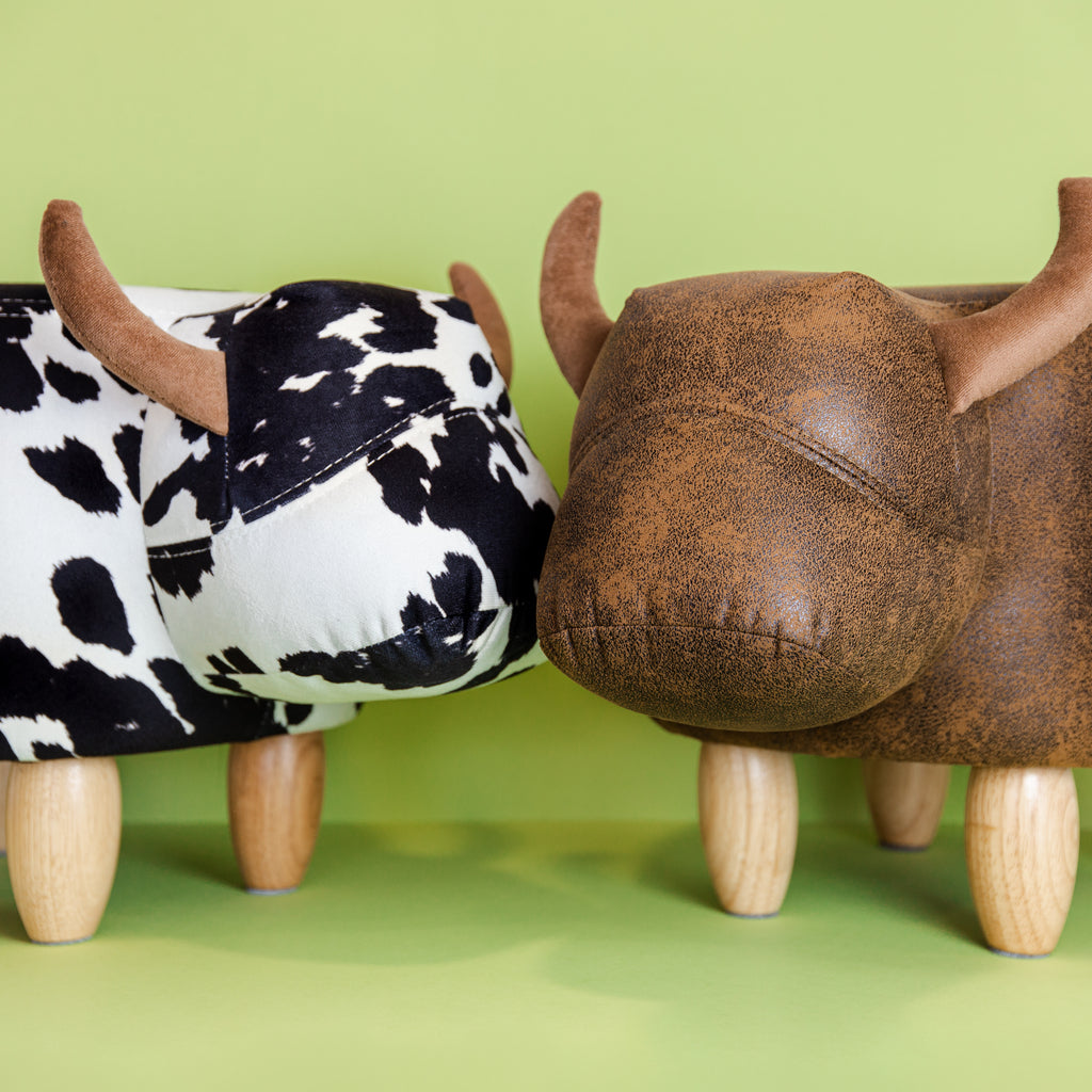 La Vache Stool – Faux Leather & Wood