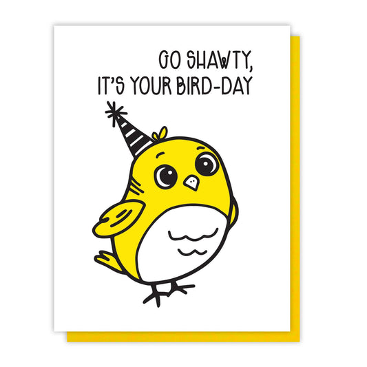 Tarjeta de cumpleaños para pájaros: "¡Oh, Swawty! ¡Es tu día de los pájaros!"