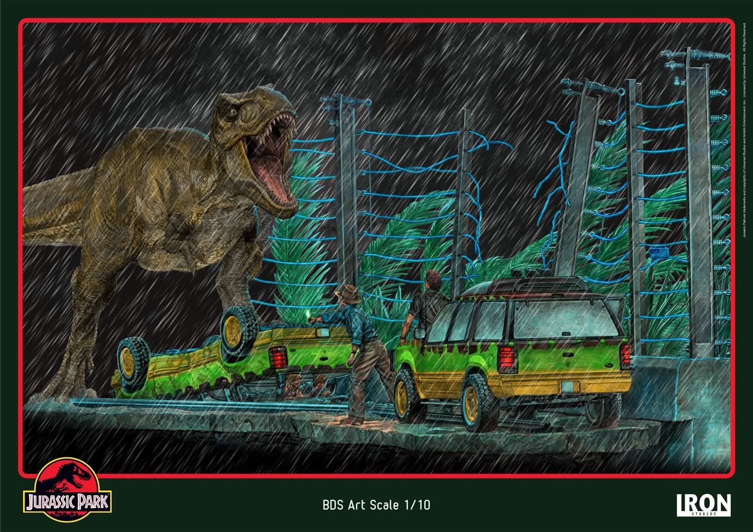 Statue T-Rex Attack - Jurassic Park (SET B) - Art Scale 1/10