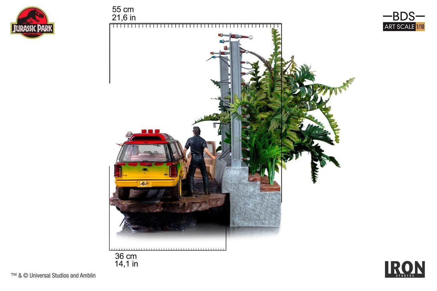 Statue T-Rex Attack - Jurassic Park (SET B) - Art Scale 1/10