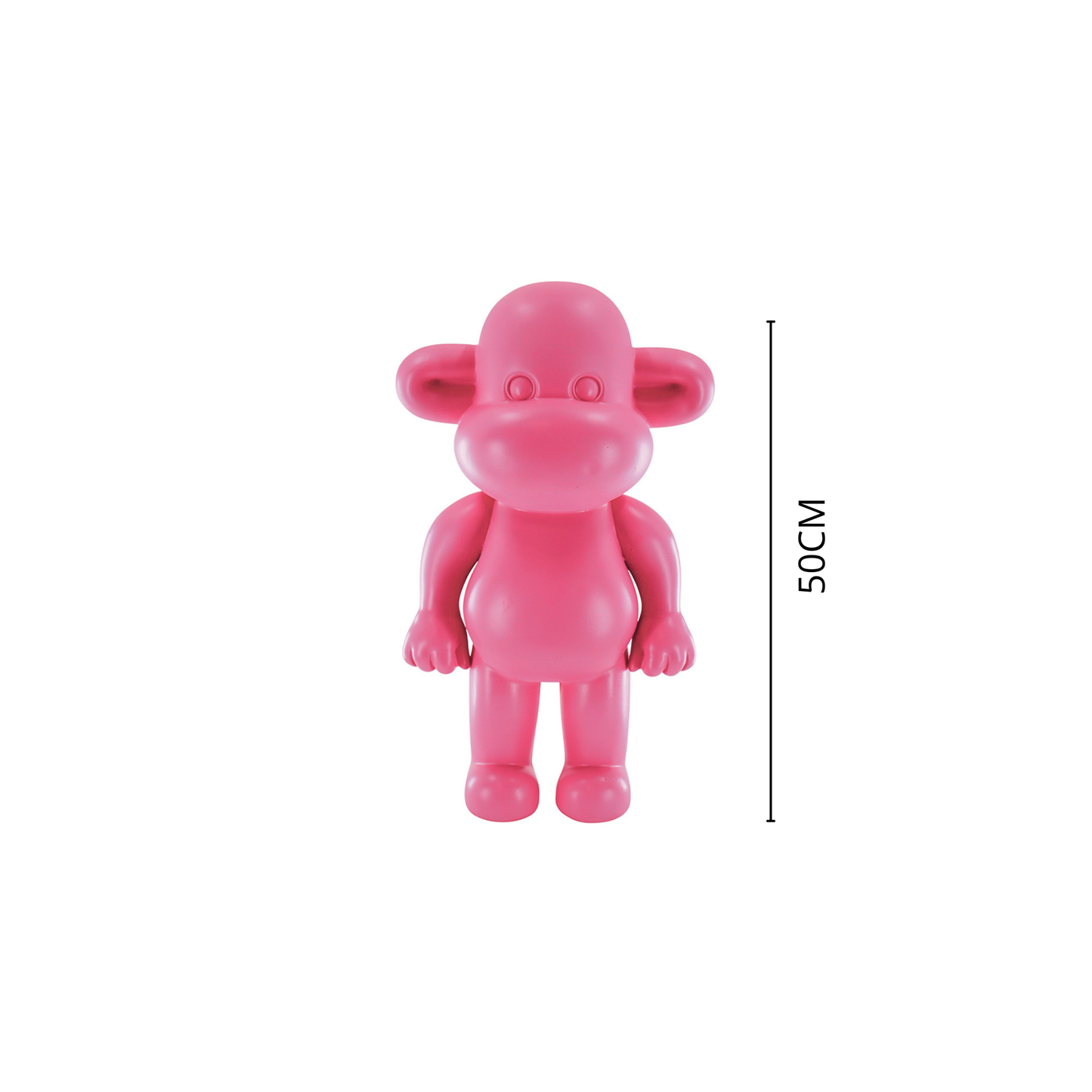 Ornament - Monkey Figurine 'The Legend' - Resin - Pink - 33x21x50cm