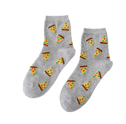 Calcetines de pizza grises
