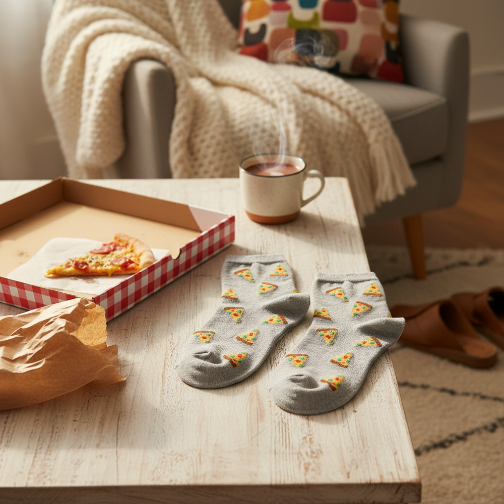 Chaussettes Grises Pizzas