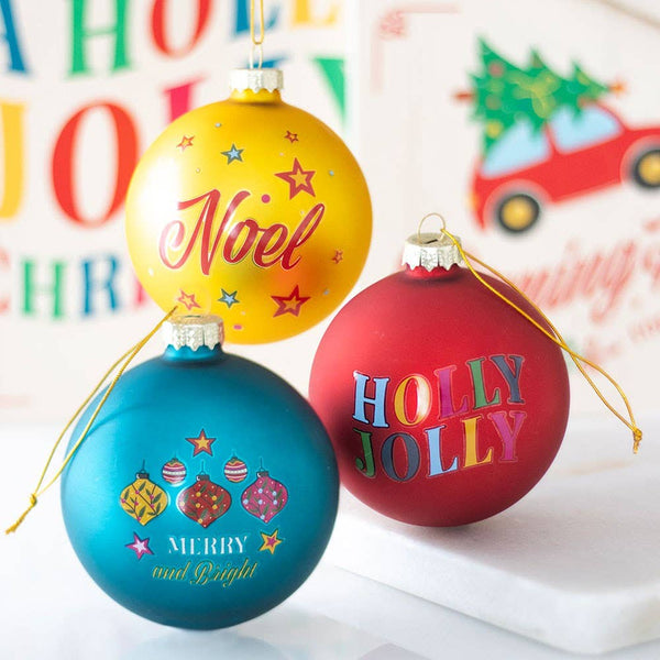 Paquete de 3 adornos navideños nostálgicos